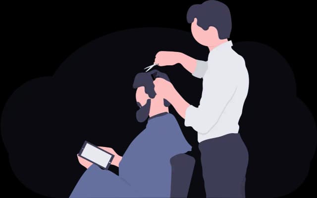 Парикмахер с клиентом